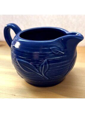 Pfaltzgraff Blue Creamer USA Vintage Cottage Coastal Farmhouse